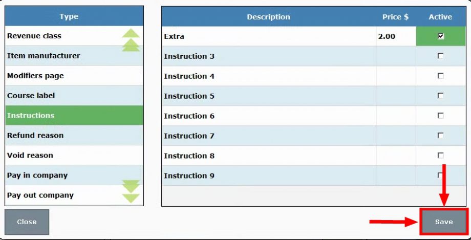 Create Instruction Modifiers - Exatouch Knowledge Base
