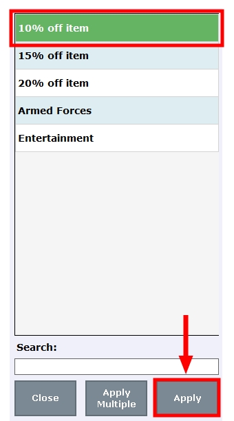 Apply an Item Discount - Prior Releases - Exatouch Knowledge Base