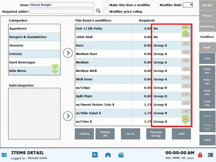 Enable Duplicate Required Modifiers | Exatouch Knowledge Base