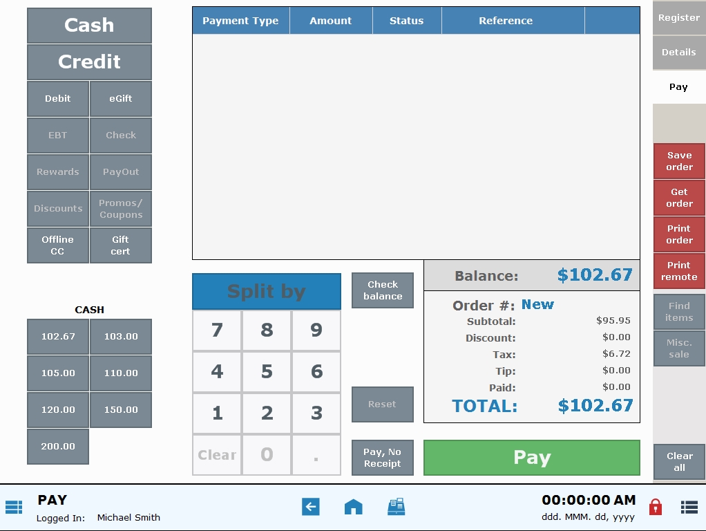 Split a Payment - Prior Releases - Exatouch Knowledge Base