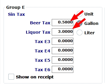 Set Per Unit Tax Rates | Exatouch Knowledge Base