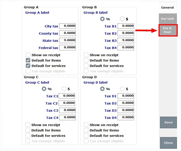 Set Pre & Post Tax Rates Exatouch Knowledge Base