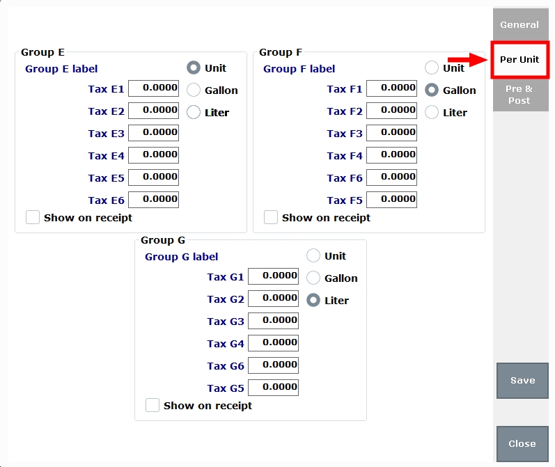 Set Per Unit Tax Rates | Exatouch Knowledge Base