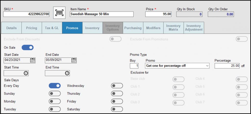 Create Item Level Promos - Exatouch Knowledge Base