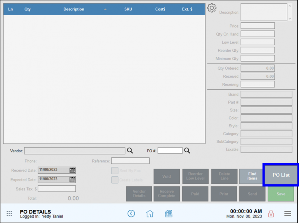 Find Purchase Orders - Exatouch Knowledge Base