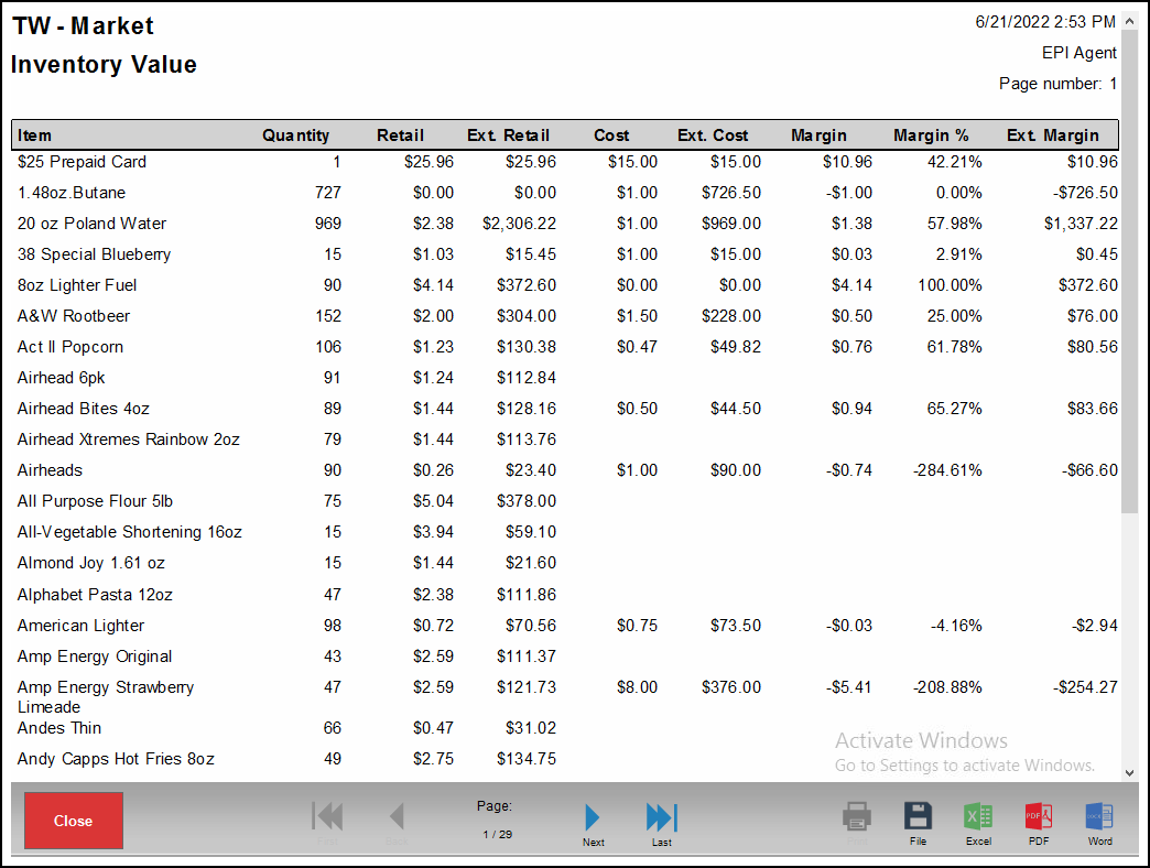 Items Report Summaries Exatouch Knowledge Base