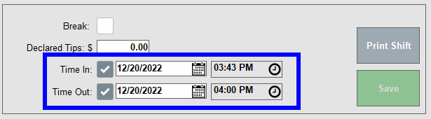December 13, 2022 highlighted in time clock records dropdown with arrow leading to december 13 in calendar