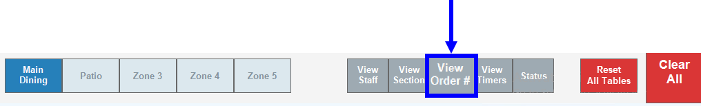 View order number button highlighted