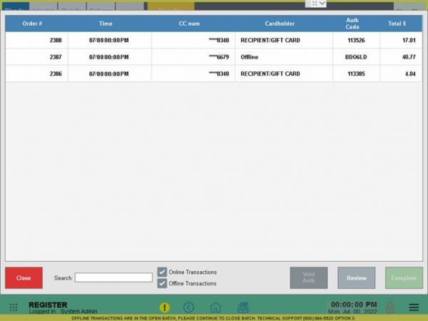Open Batch Settlement of Offline Transactions - Exatouch Knowledge Base