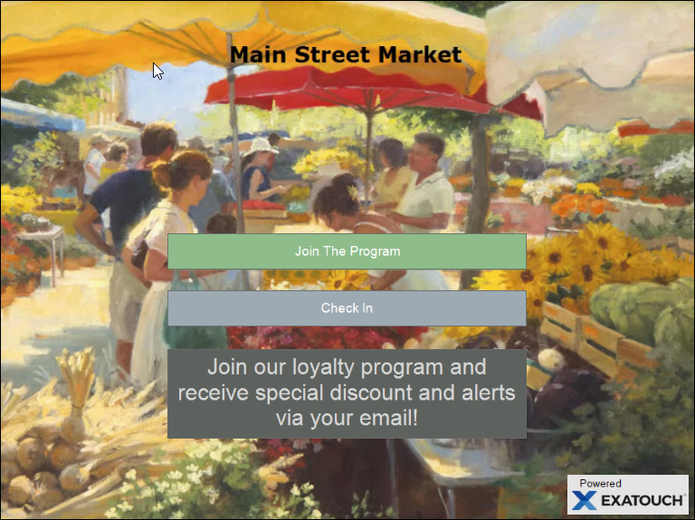 Farmers market image used as kiosk screen