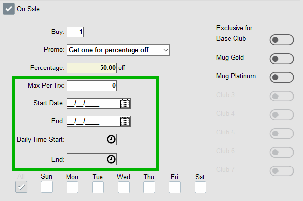 Start and end date and time fields highlighted