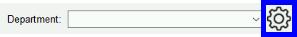 A Department setting. Next to the dropdown, there is a gear icon with a blue box around it.