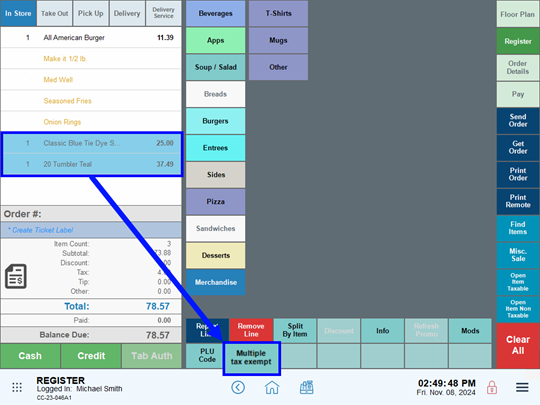 Tax Exempt Orders - Exatouch Knowledge Base