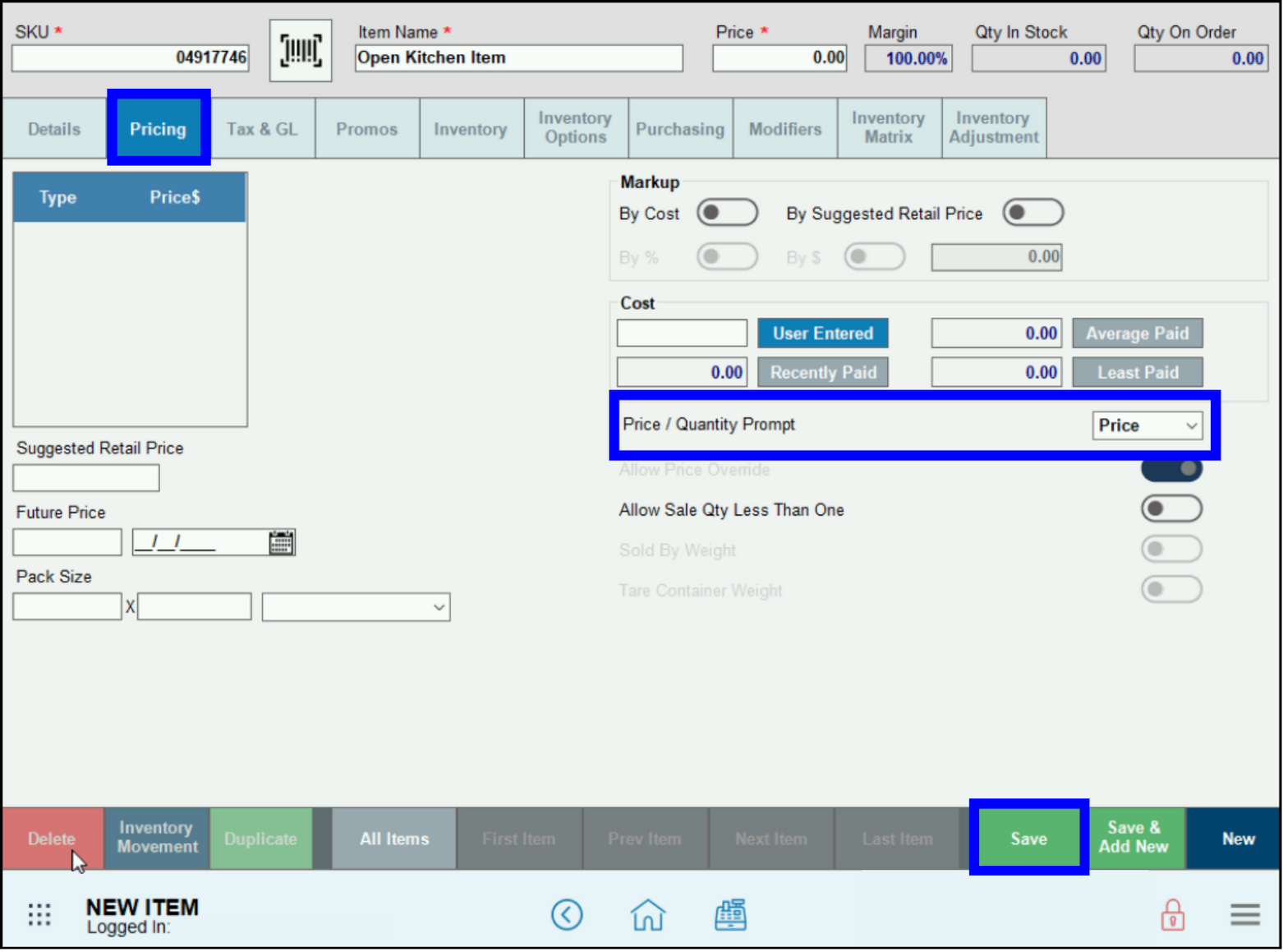 04-Open-Order-Firing-to-Remote-Printer-Item-Details-Pricing-Tab