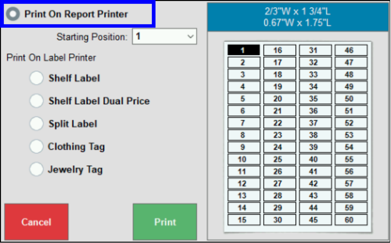 Sheet labels sample