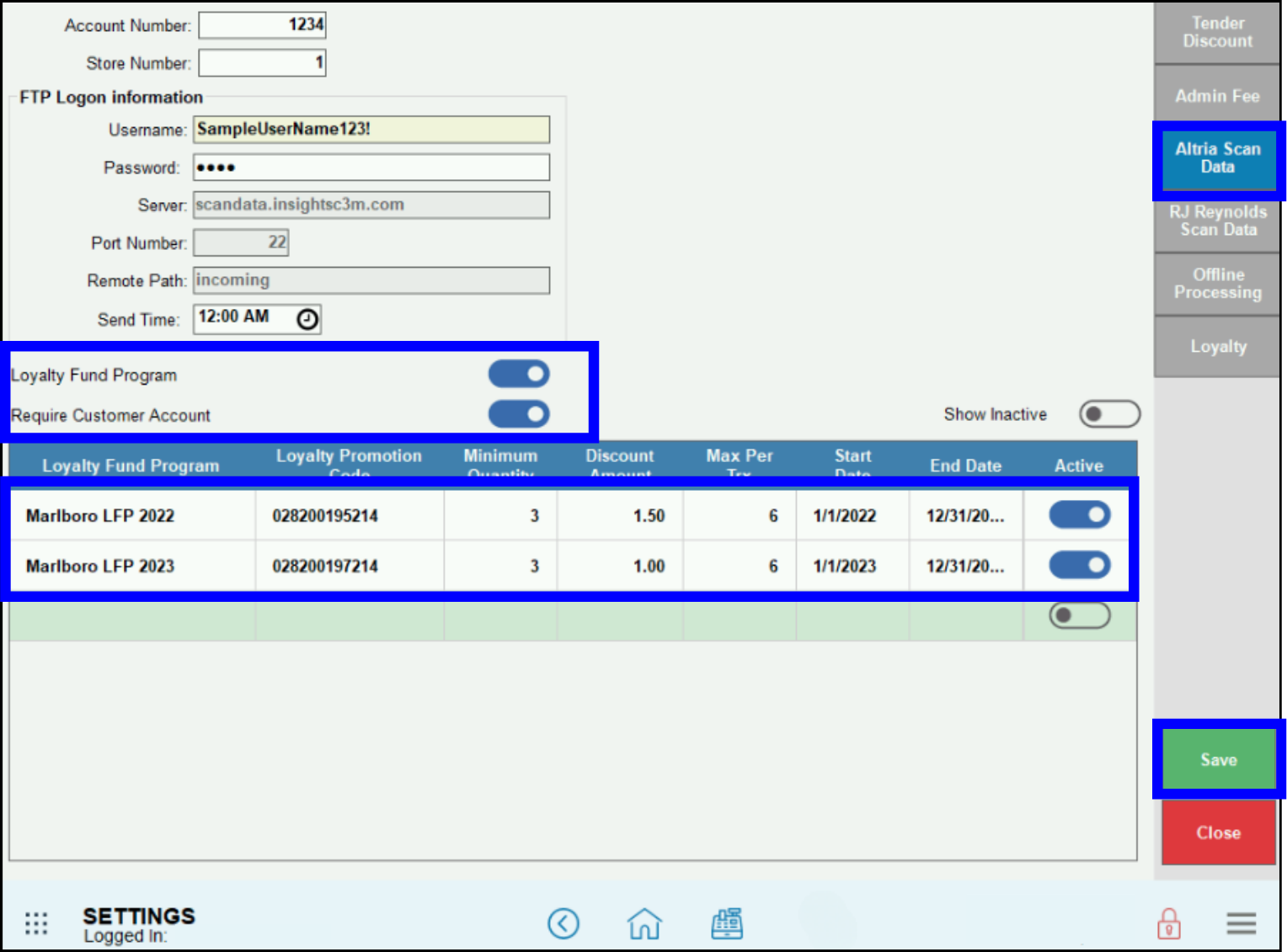 Scan Data Altria - Loyalty Fund Program LFP activation