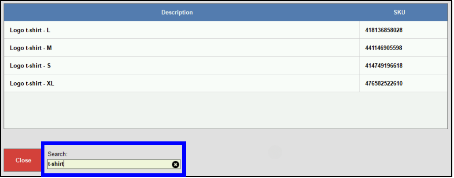 Search for items to add to the matrix group