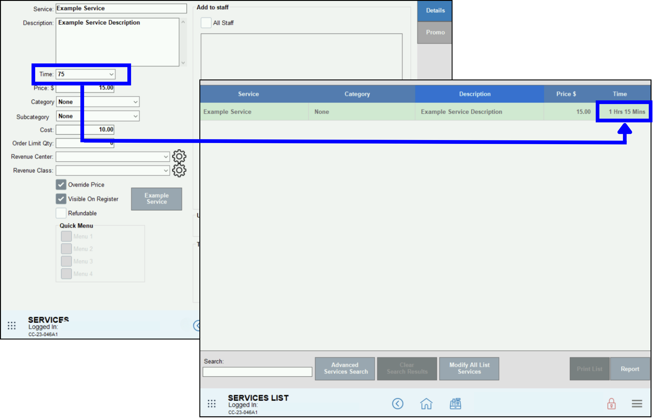 Release Notes 8.375.2 - Services List times showing correct time format