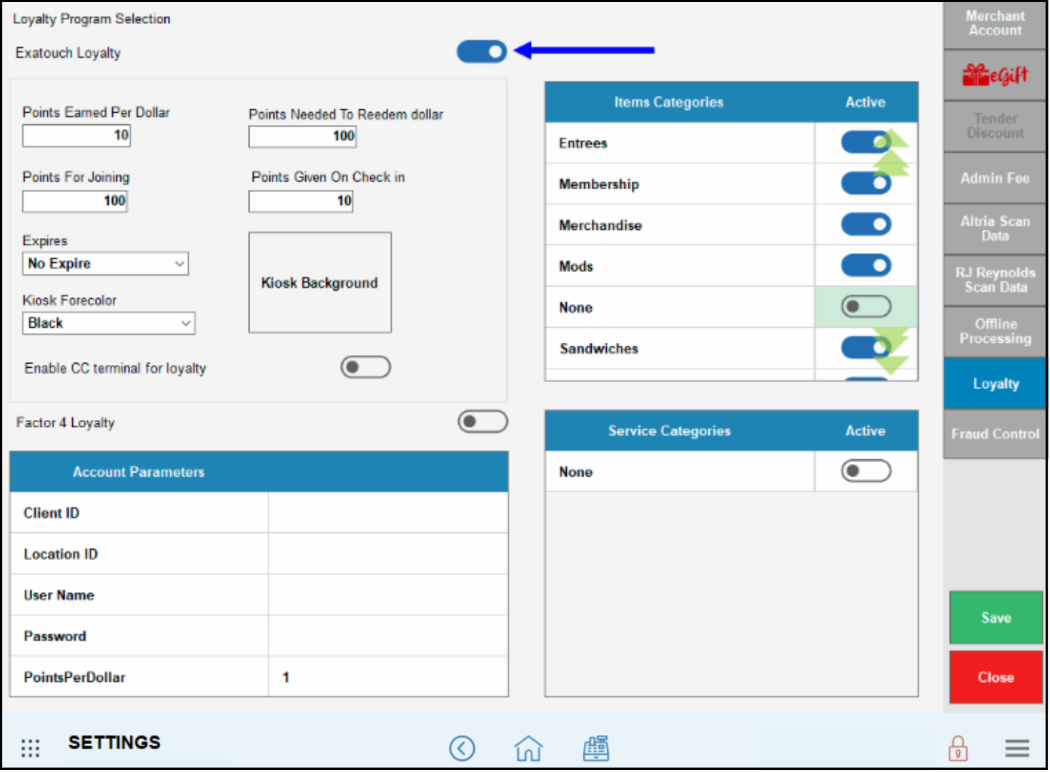 Arrow leading to exatouch loyalty slider