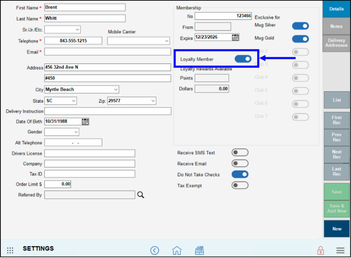Loyalty member slider highlighted