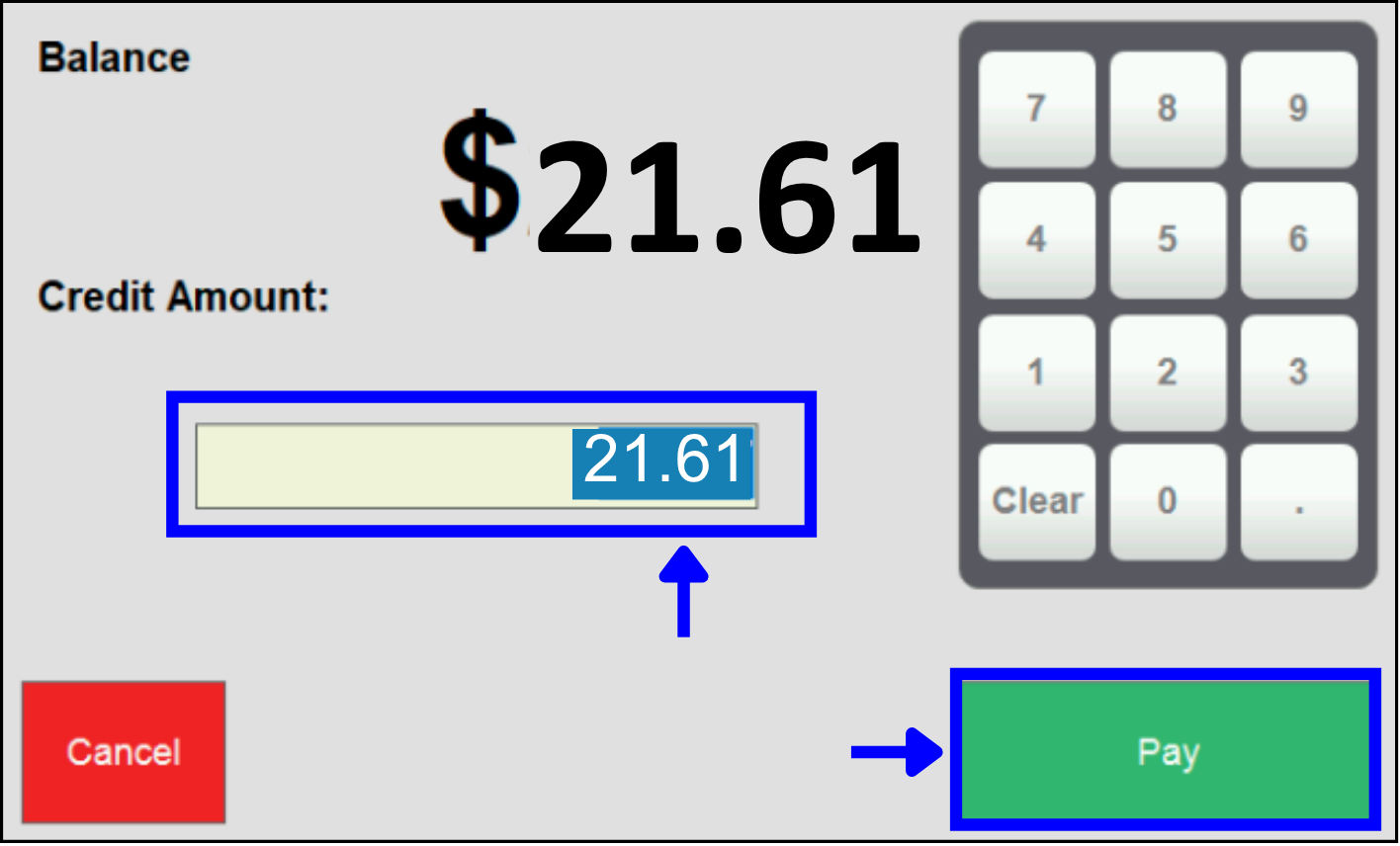  Enter Credit Amount