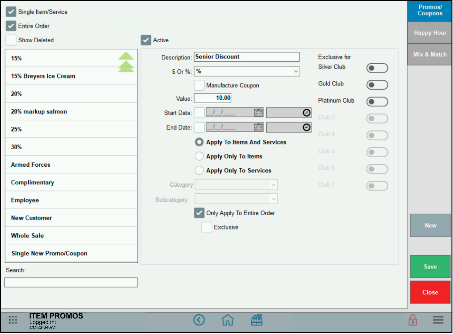 Create a Discount - Exatouch Knowledge Base
