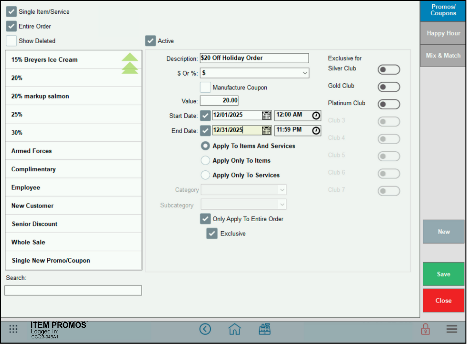 Create a Discount - Exatouch Knowledge Base