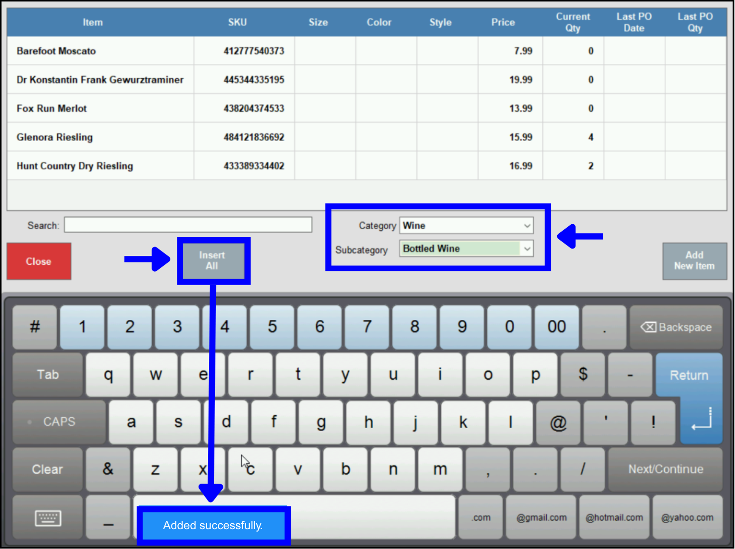  Use Category and Subcategory to add items 