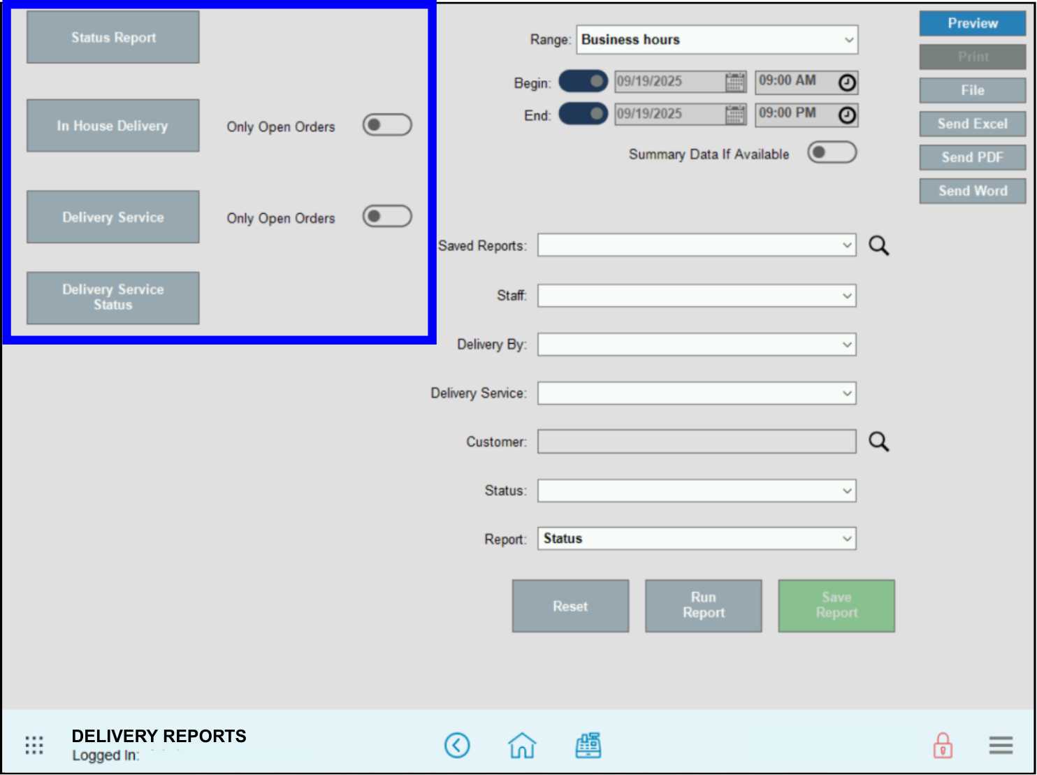 Choose report format