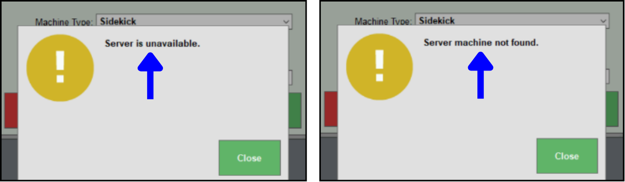 Basic troubleshooting for server sidekick error – error message examples