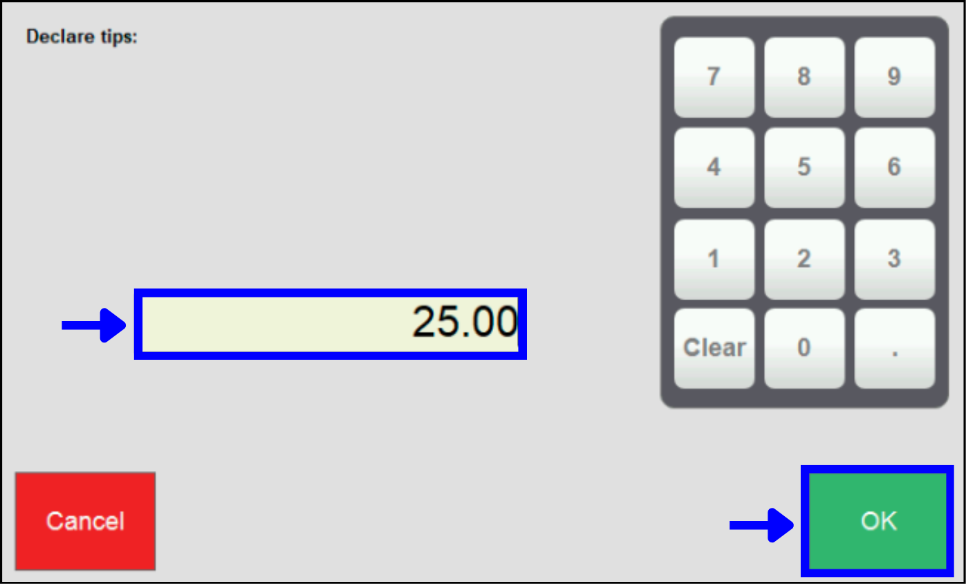 Declare Tips, tap OK