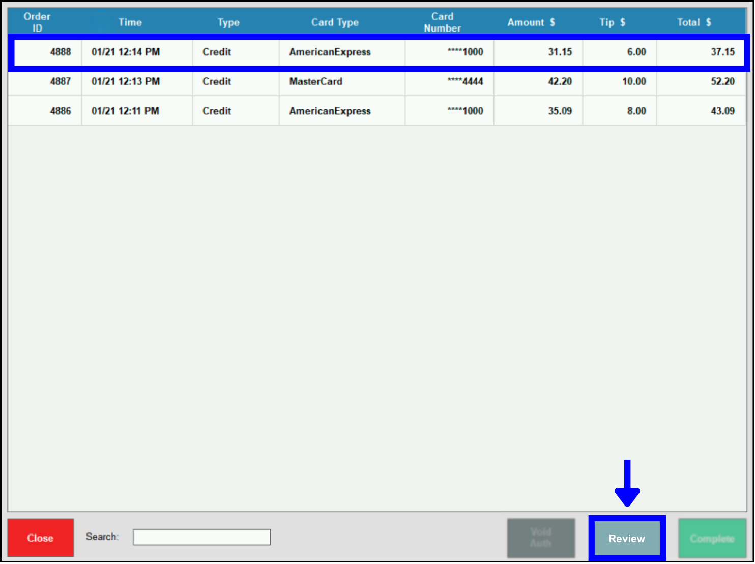 Tap Review to make adjustments 