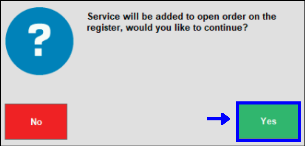 Add service to open order