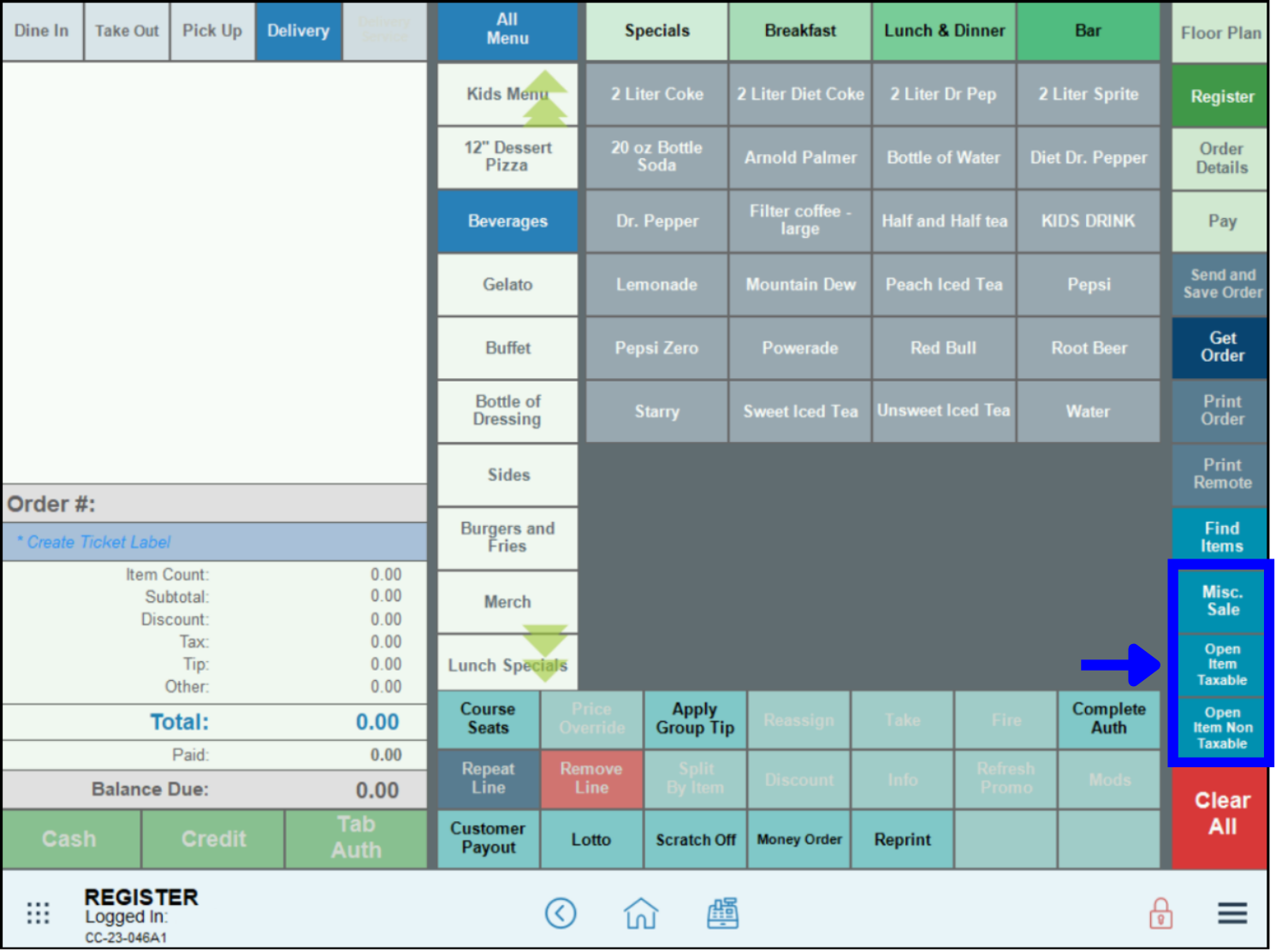 three options for misc sales