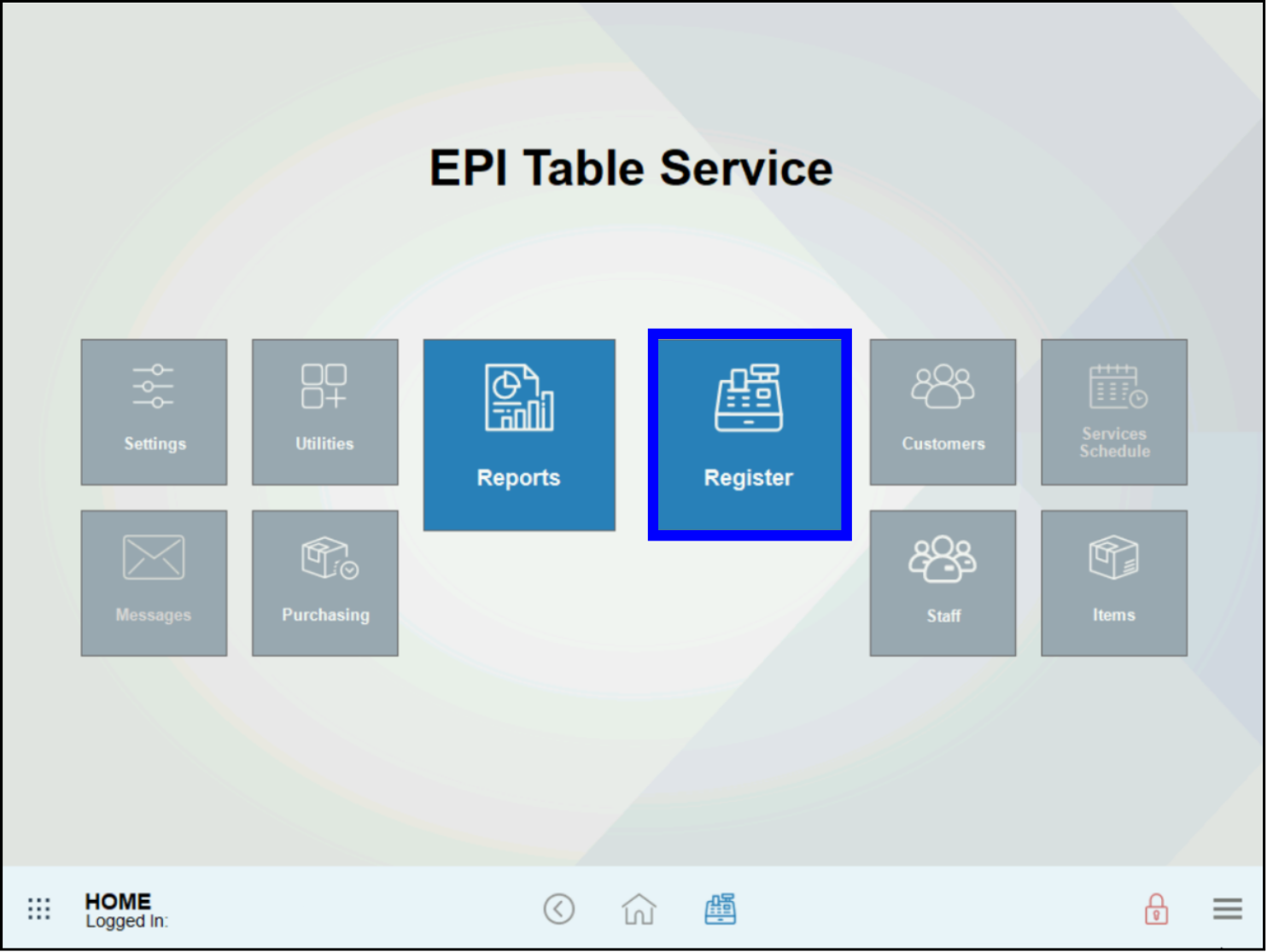 Register module highlighted