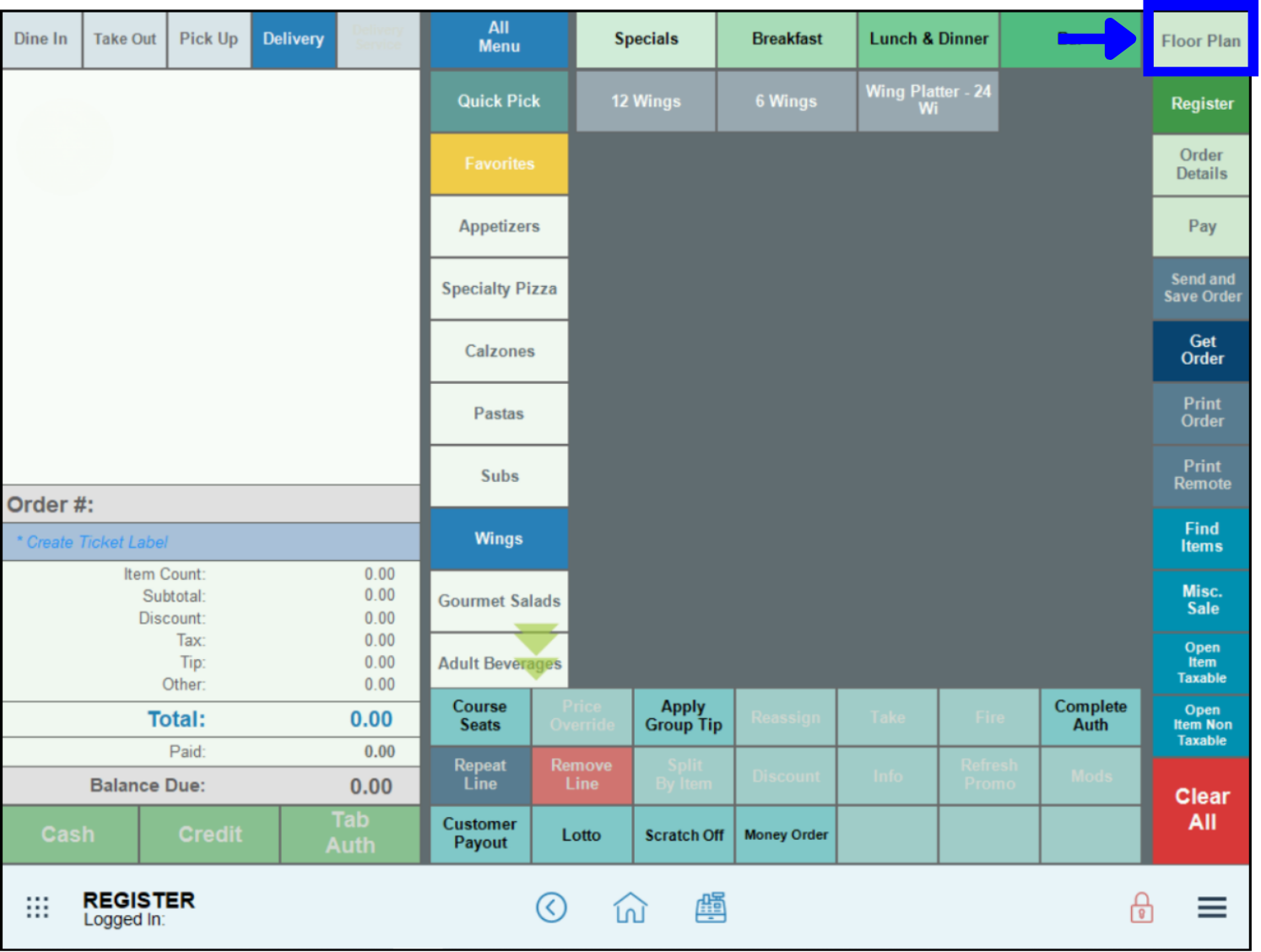 Floor plan tab highlighted