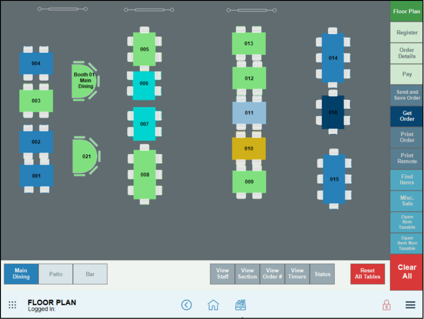 Register app displays in floor plan view