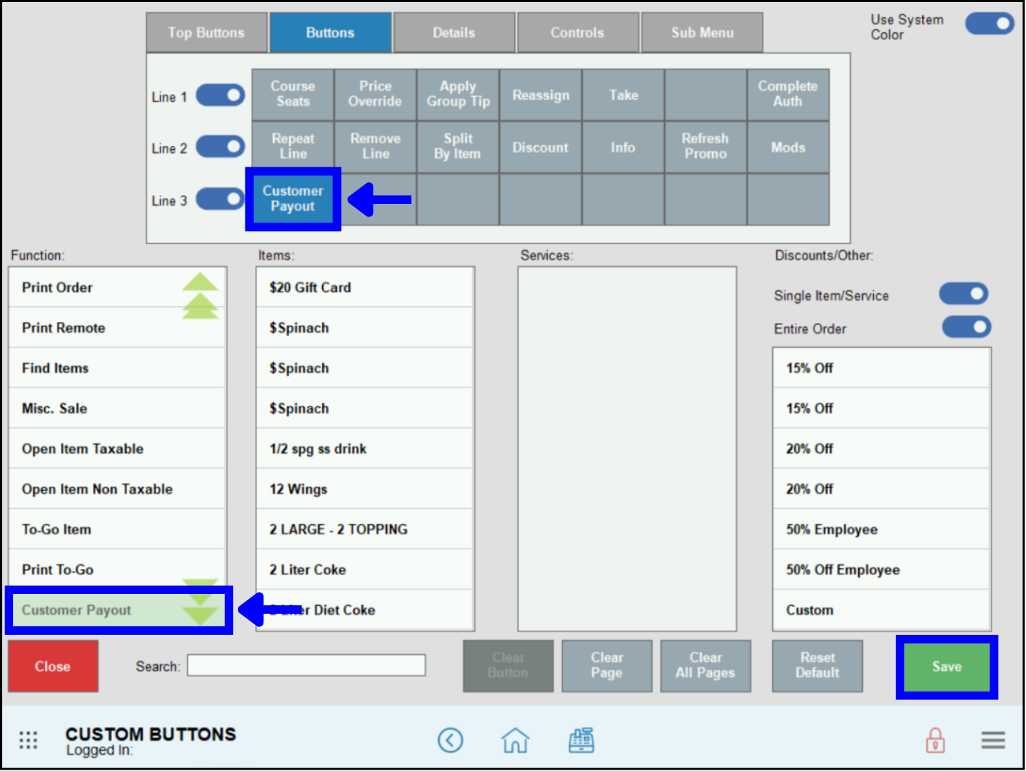 Select Customer Payout