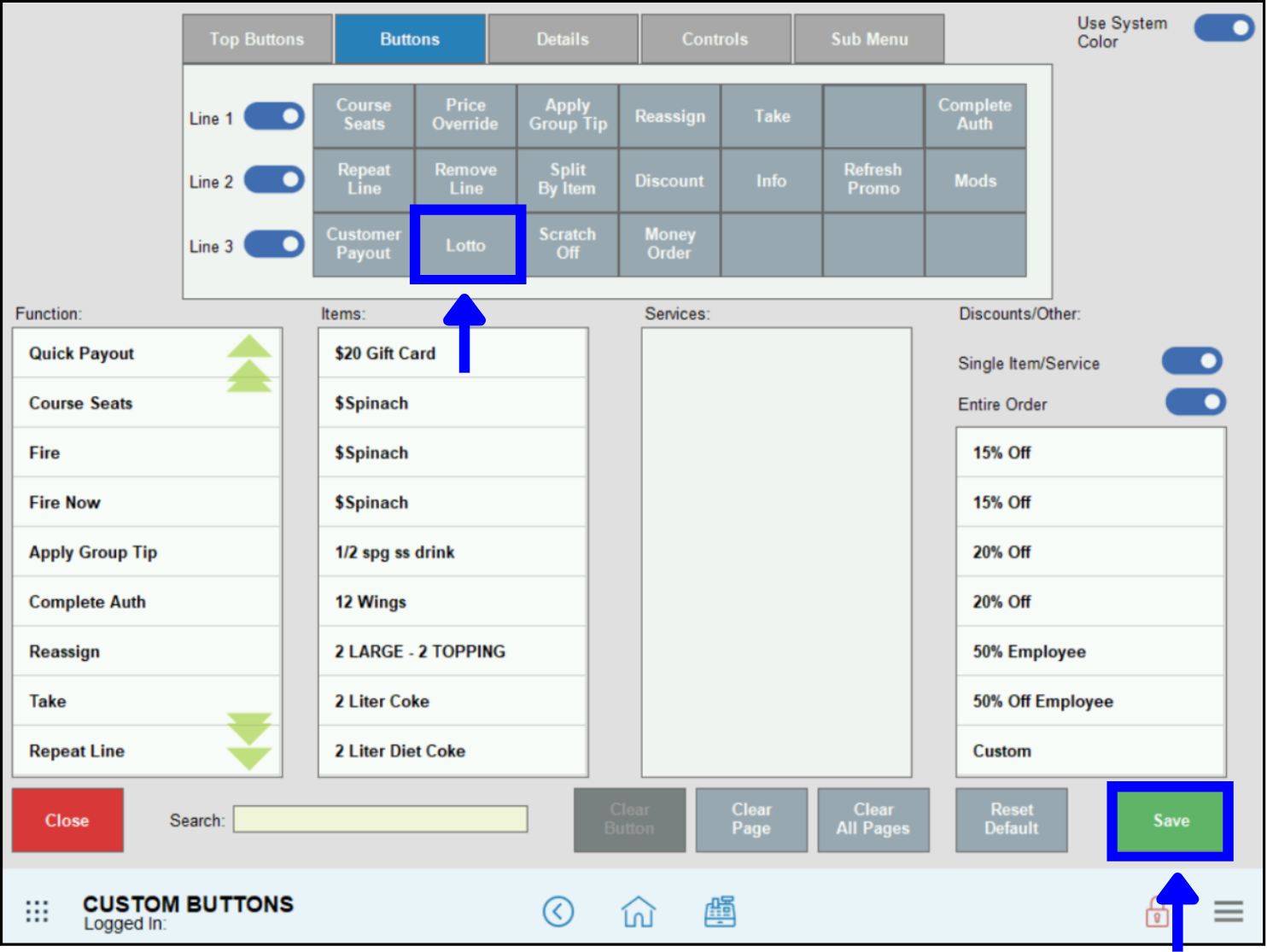 Note button label changes