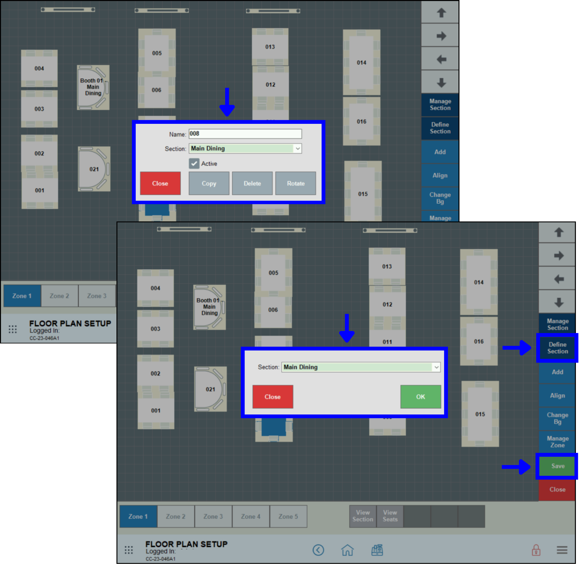 Assign name to section