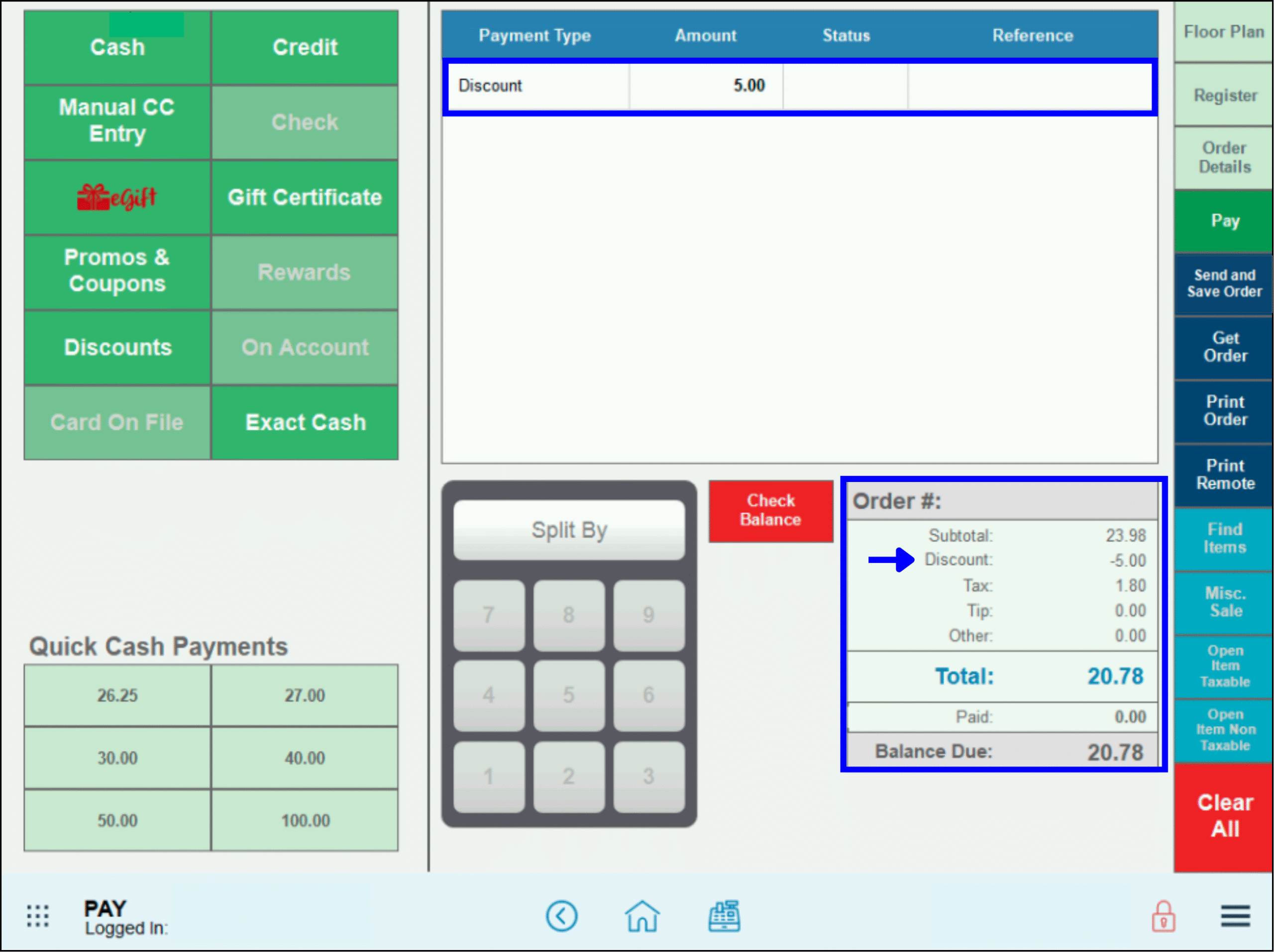 View applied discount in order total