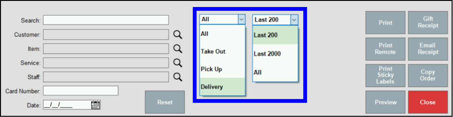 Pop-up showing expand or limit results