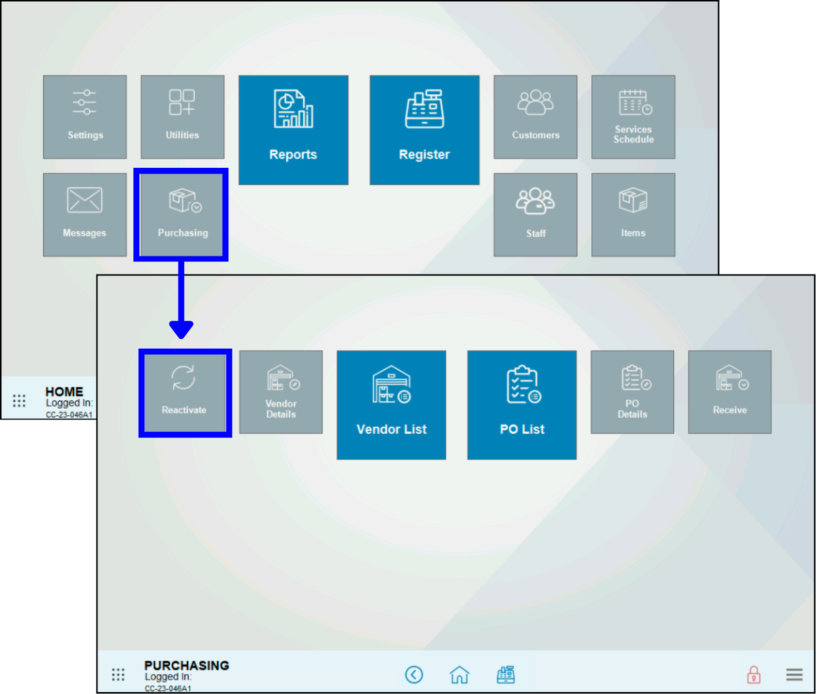 Tap Purchasing then Reactivate