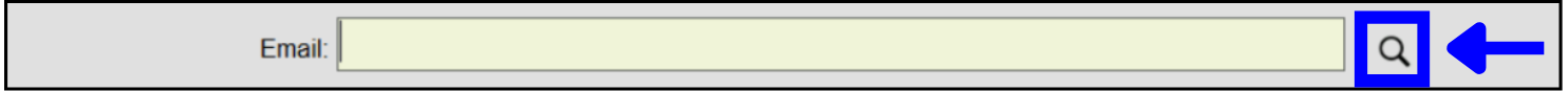 Magnifying glass search icon highlighted at right of email field