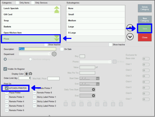  Assign category to remote printer 